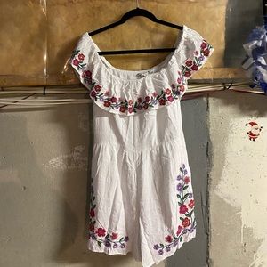 American Eagle White Floral Romper